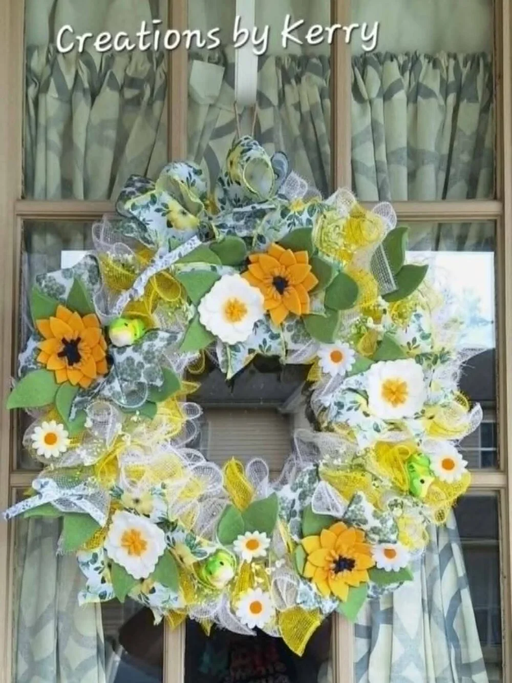 Handmade mesh ribbon wreath